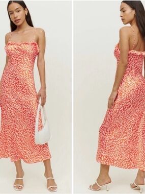 NWT 100% silk Reformation Aribella dress in Cupid print size M